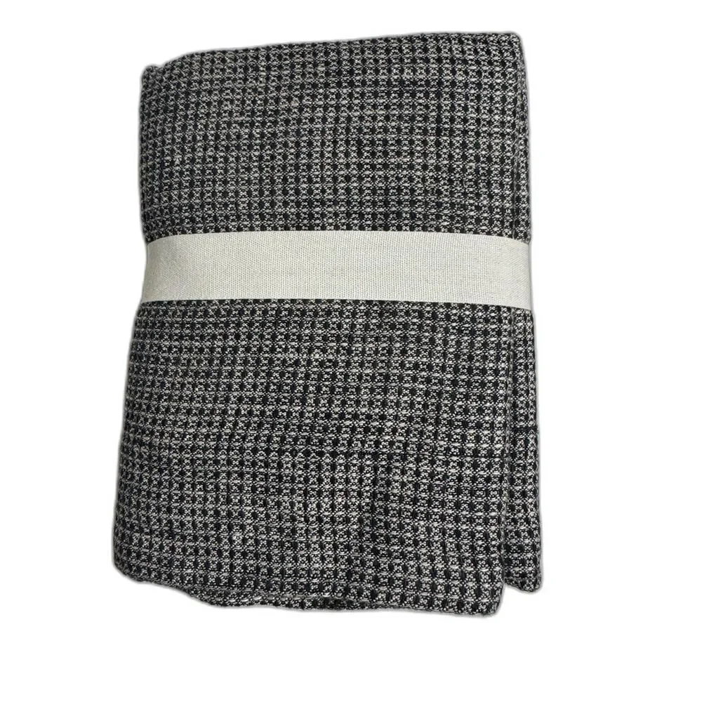 Pottery Barn European Linen Waffle Weave Euro Sham 3-Pack Set Ebony 26x26 NEW